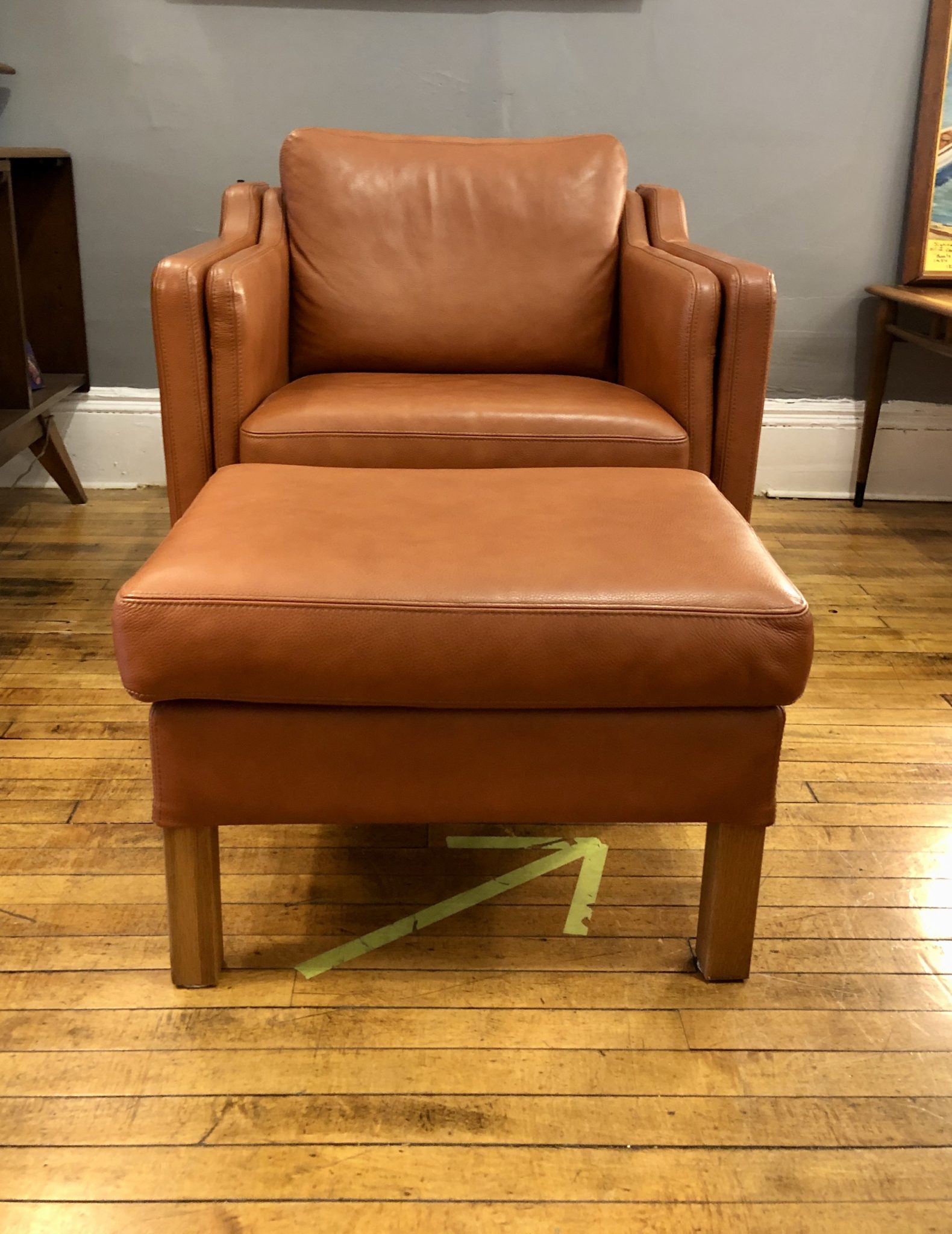 Danish Leather Chair And Ottoman Danish Modern Leather Chair and Ottoman by SKALMA Circa