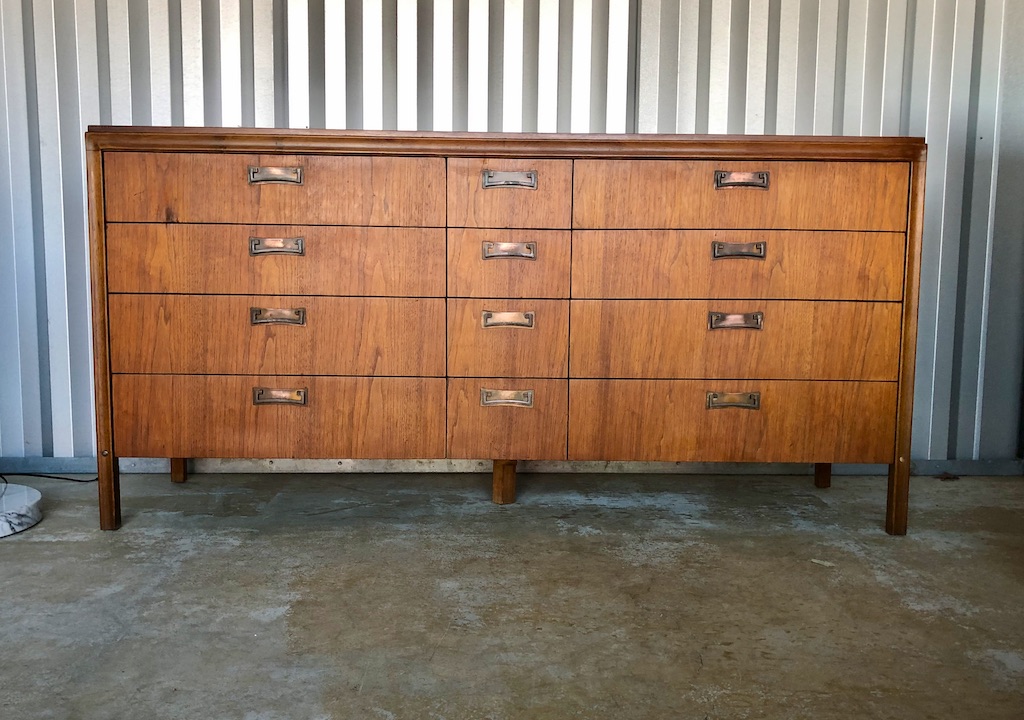 Vintage 12 Drawer Lowboy Dresser by Hickory Furniture Co. Circa