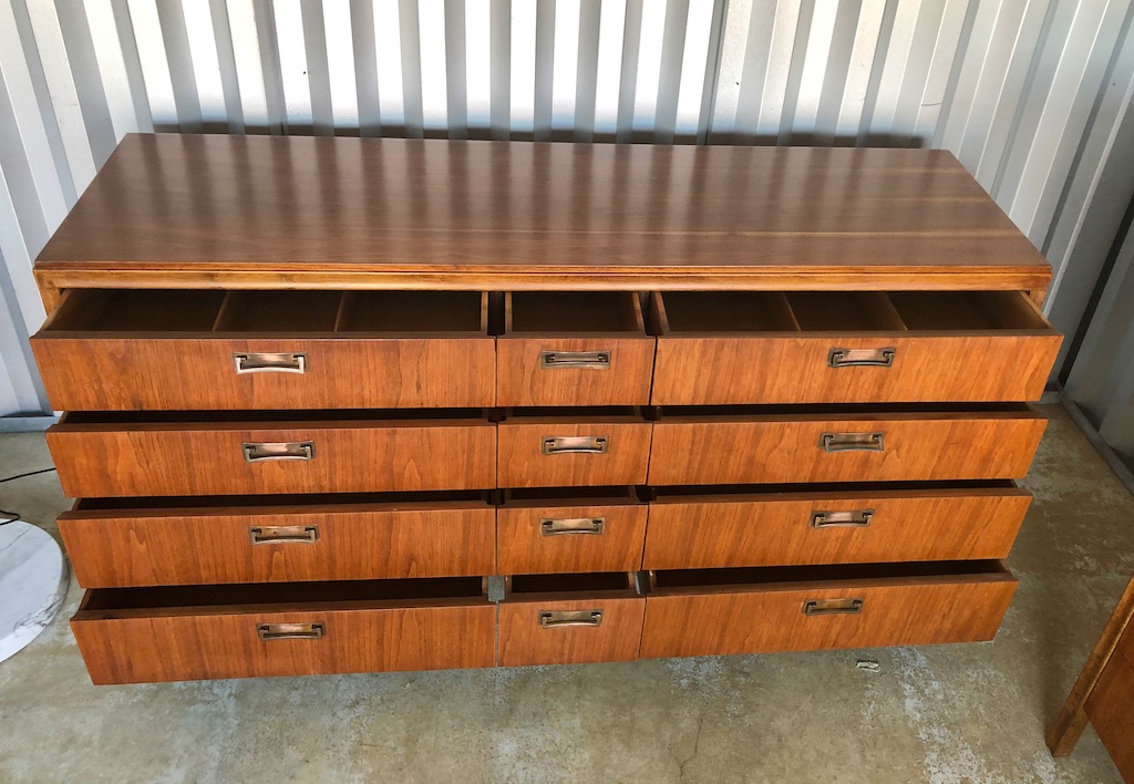 Vintage 12 Drawer Lowboy Dresser by Hickory Furniture Co. Circa