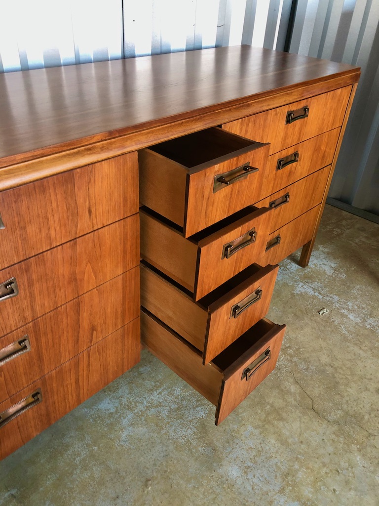 Vintage 12 Drawer Lowboy Dresser by Hickory Furniture Co. Circa