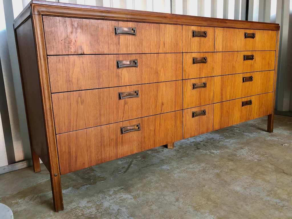 Vintage 12 Drawer Lowboy Dresser by Hickory Furniture Co. Circa