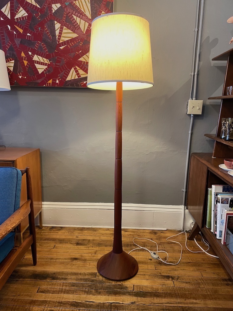 Vintage Danish Teak Floor Lamp Circa
