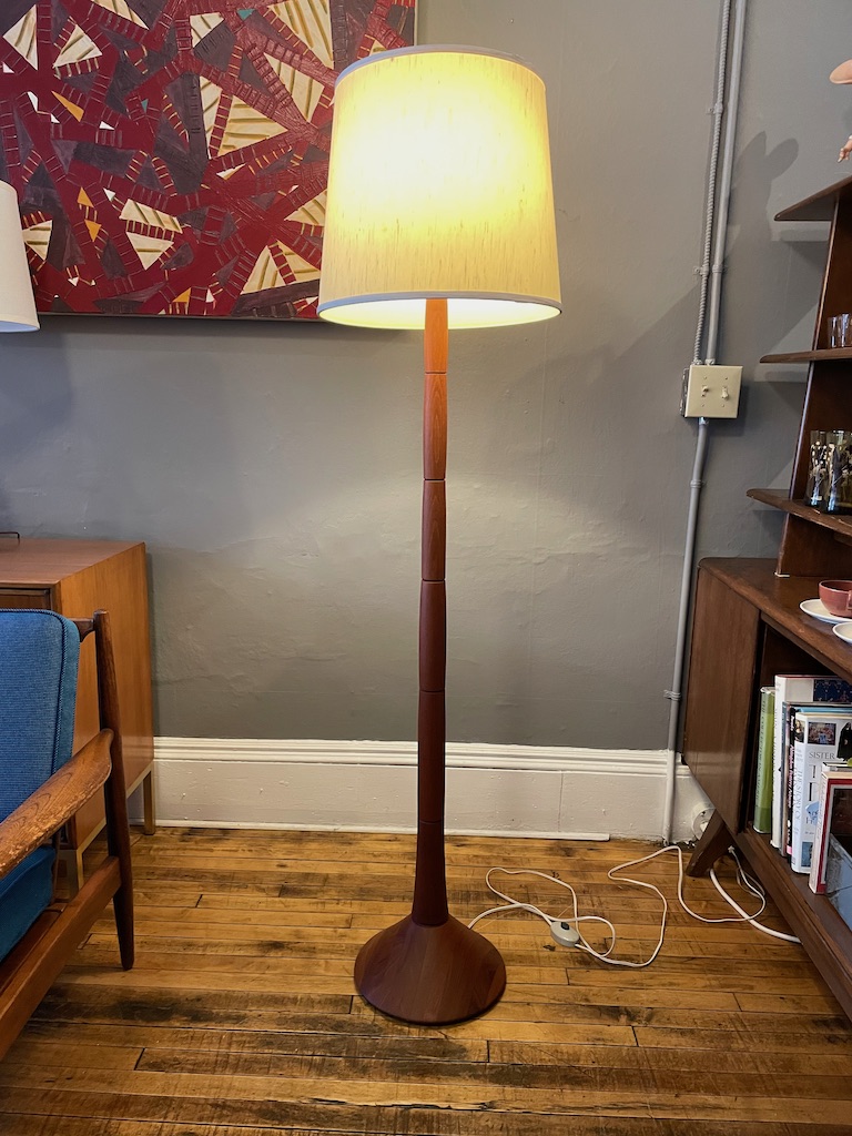 Vintage Danish Teak Floor Lamp Circa