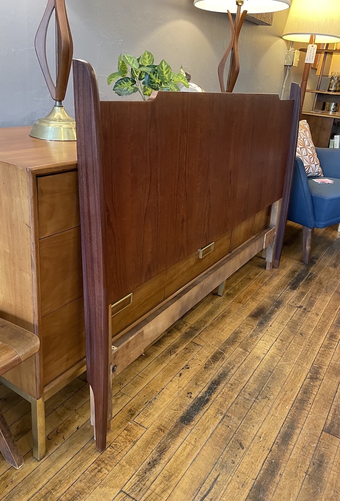 Vintage Full Size Teak Headboard made in Canada Circa