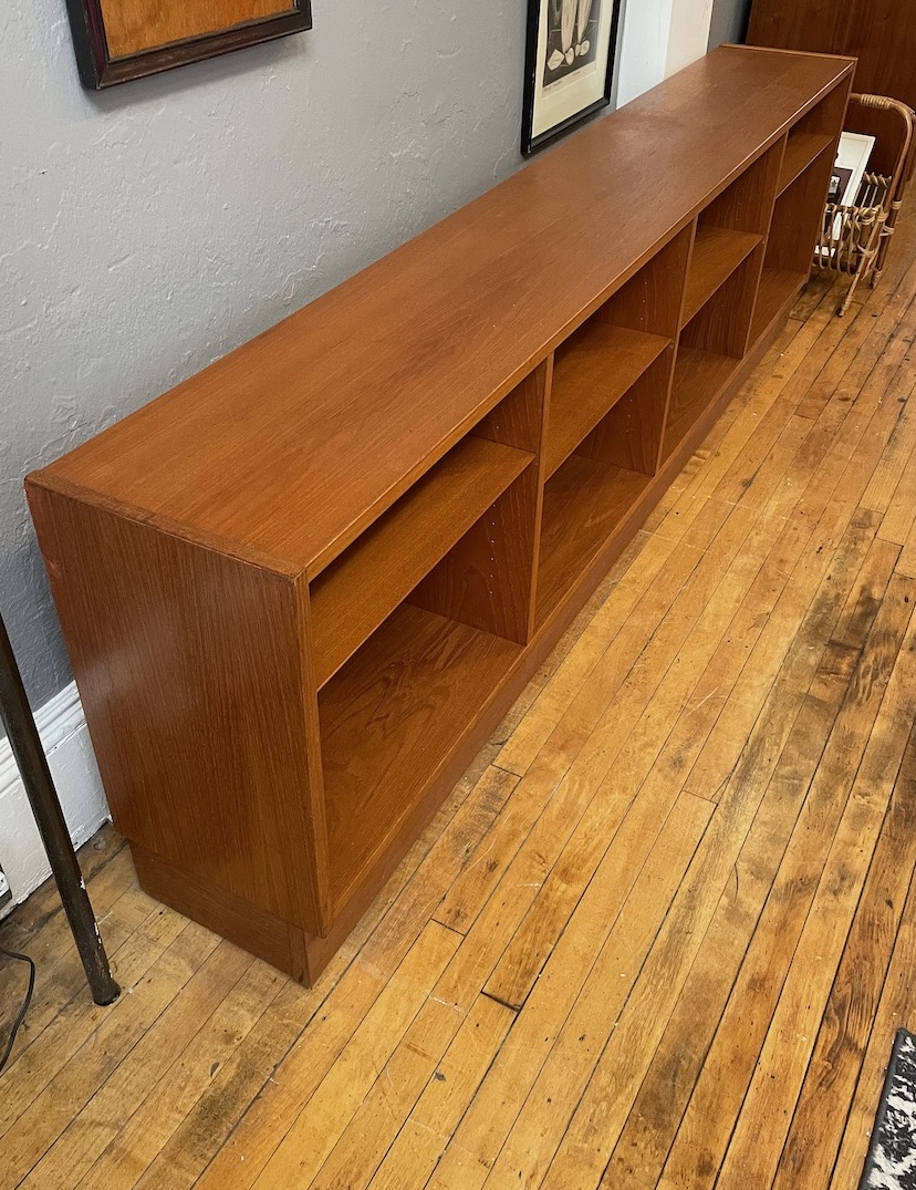 Vintage Long and Low Teak Bookcase from Denmark Circa