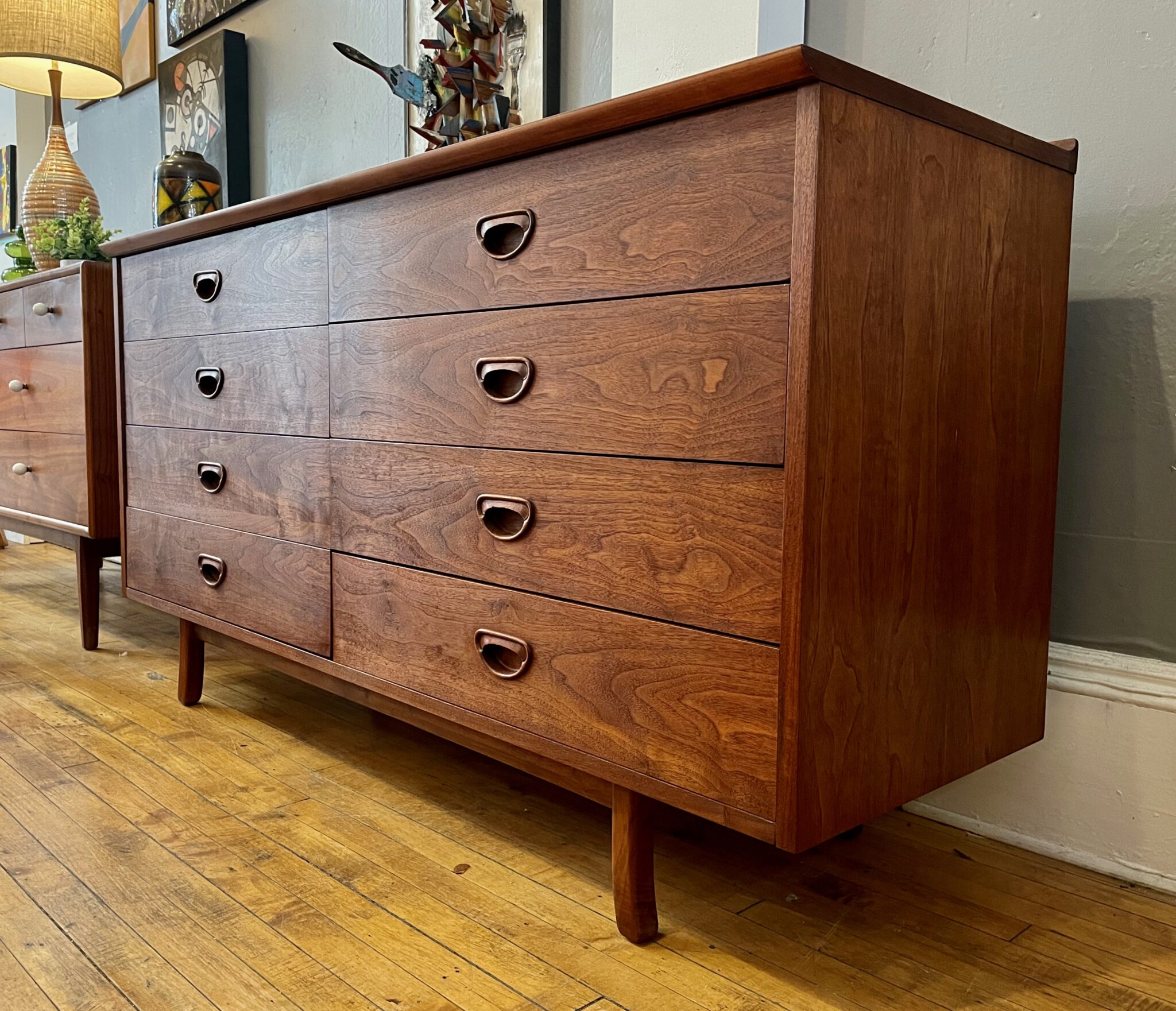 Danish 8 Drawer Dresser in Walnut Circa