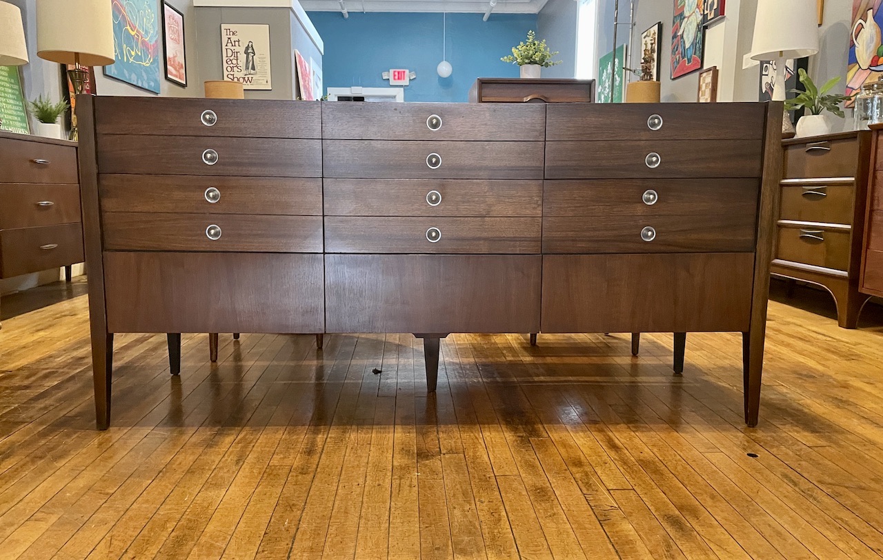 Rare Midcentury Bassett 'Trimline' Lowboy Dresser Circa