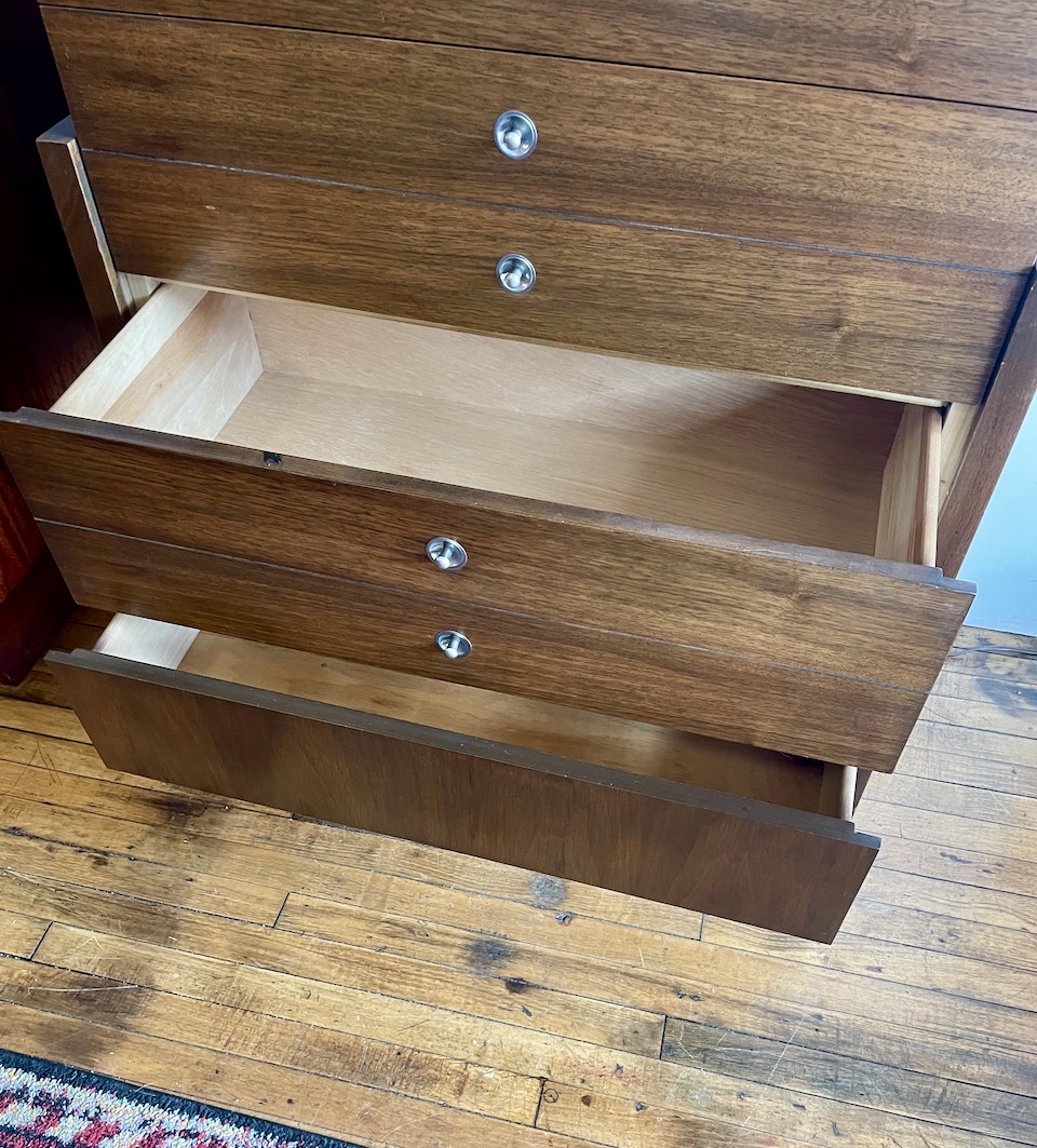 Rare Mid Century Bassett 'Trimline' Highboy Dresser Circa