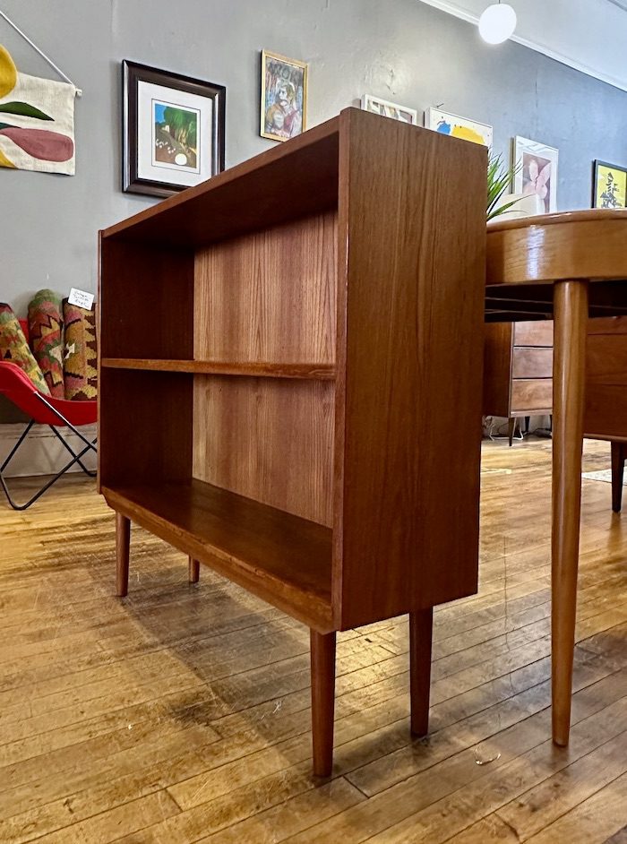 Danish Teak Narrow Bookcase 1960s Circa