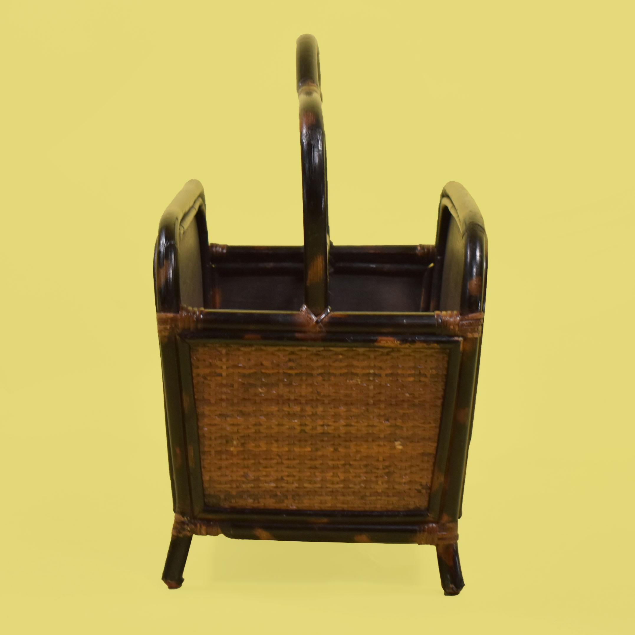 Black Rattan Magazine Rack Circa Who