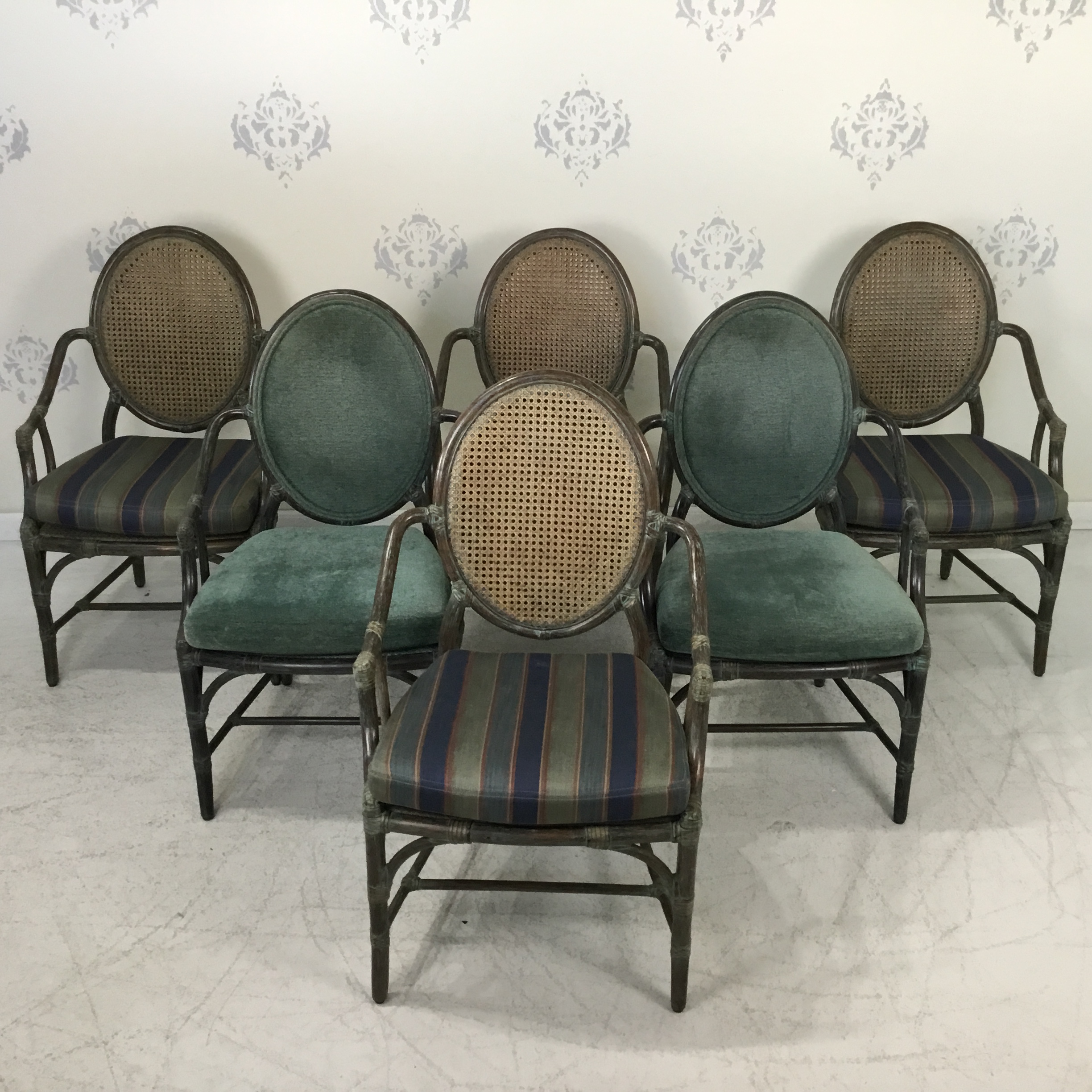 Set of 6 McGuire Dining Chairs Circa Who