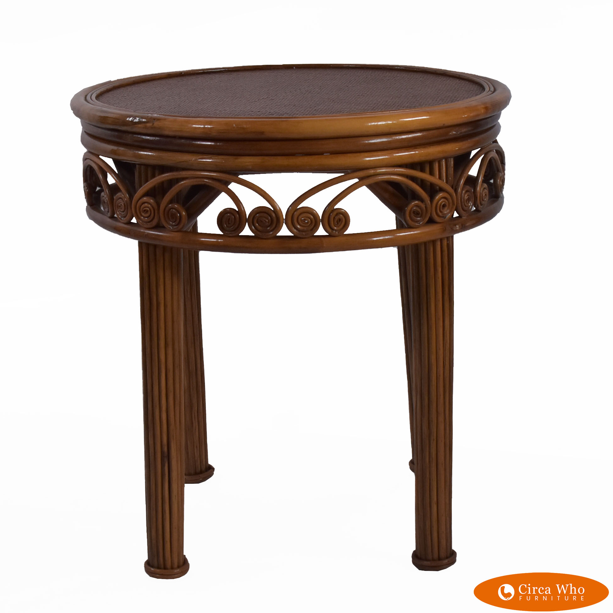 Round Rattan Small Game Table Circa Who