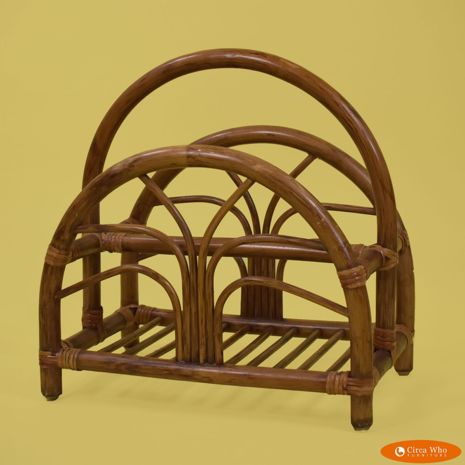 Small Rattan Magazine Rack Circa Who