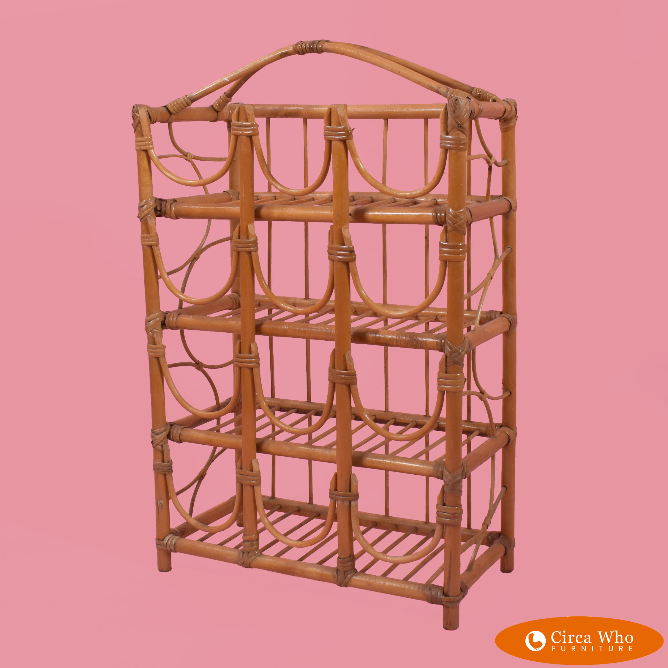 Small Rattan Wine Rack Circa Who