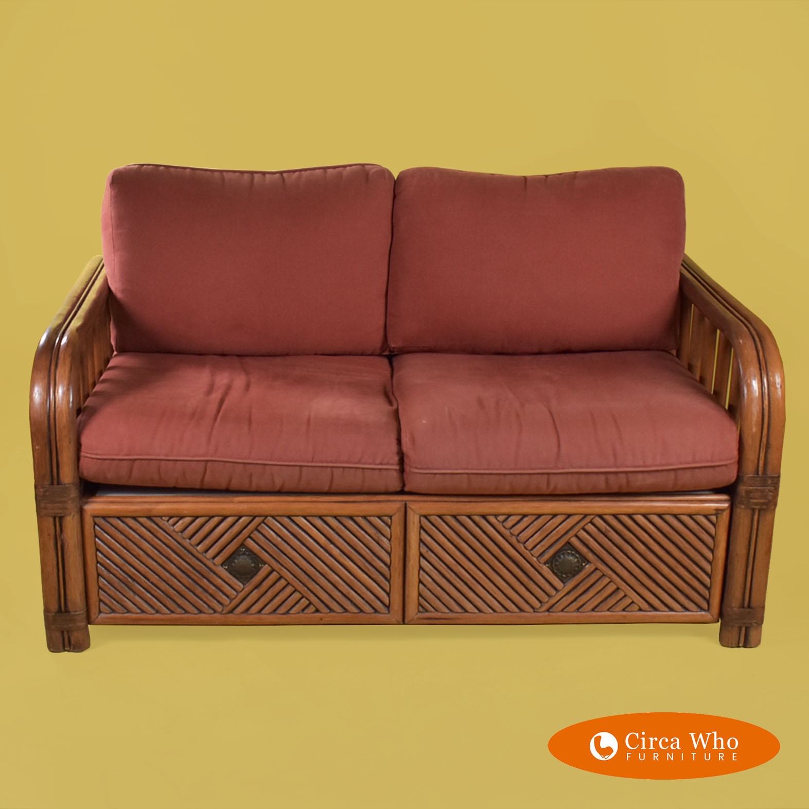 Split Rattan Love Seat Circa Who