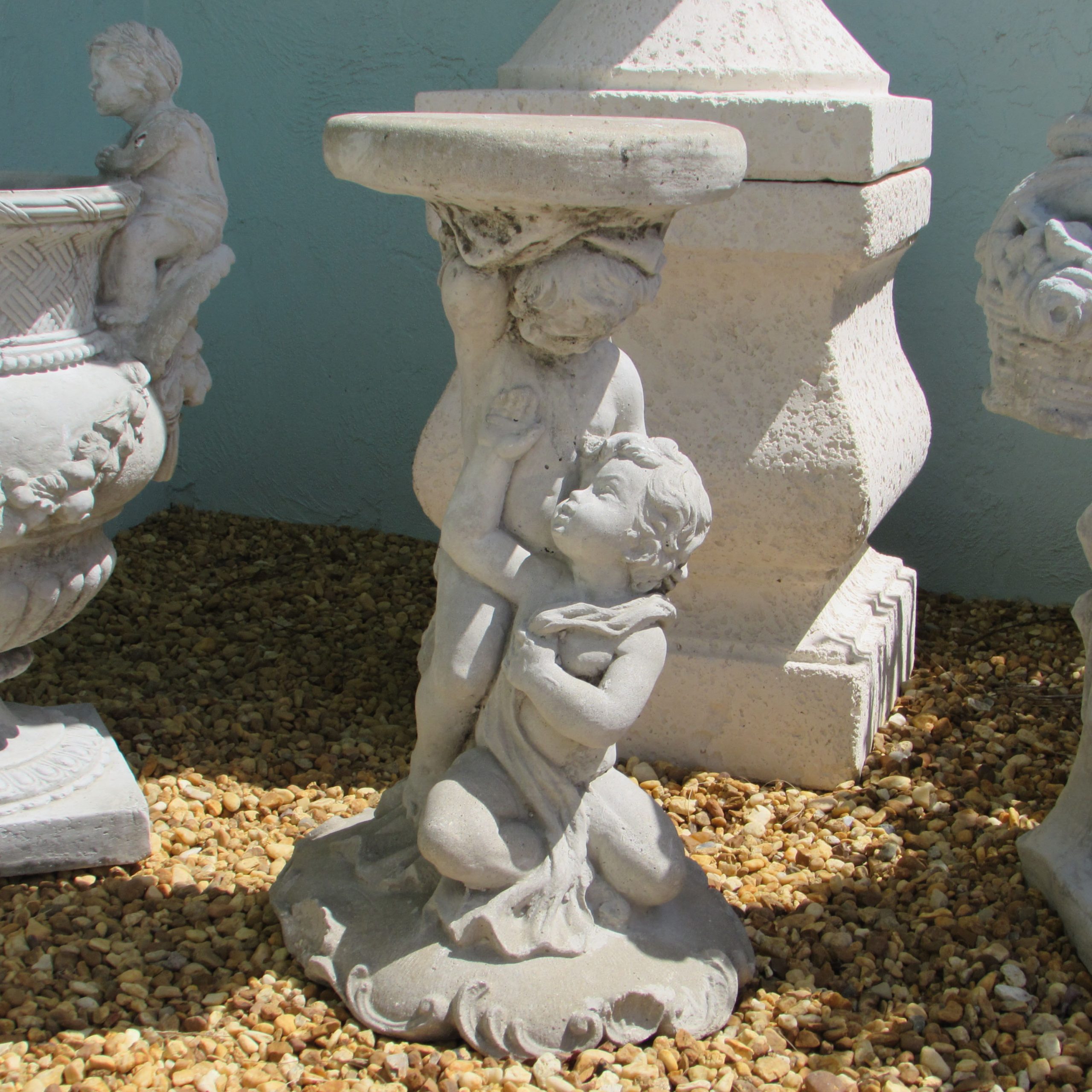 Cherub Garden Pedestal Circa Who