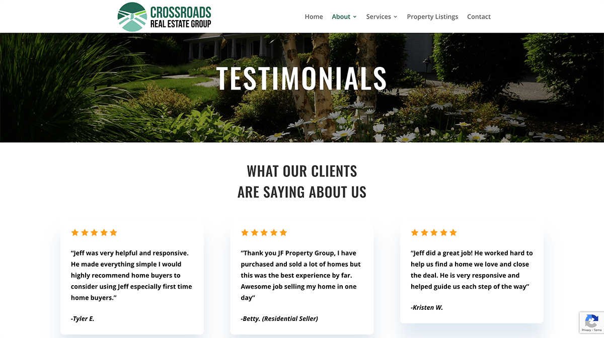 Crossroads Real Estate Group Indianapolis Real Estate site Design