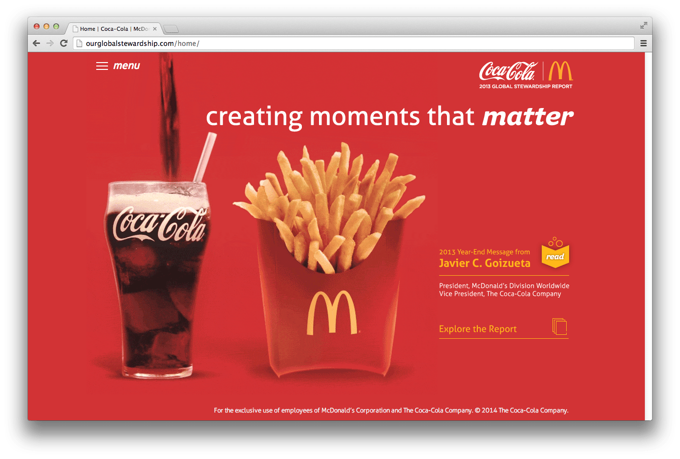 CocaCola Global Stewardship Website circlecube