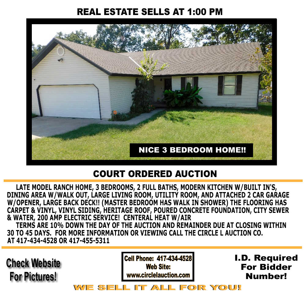 REAL ESTATE AUCTION IN NEOSHO, MO
