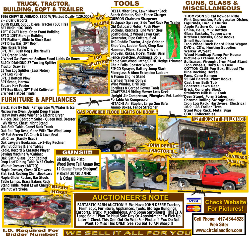 FARM AUCTION NEAR NEOSHO, MO