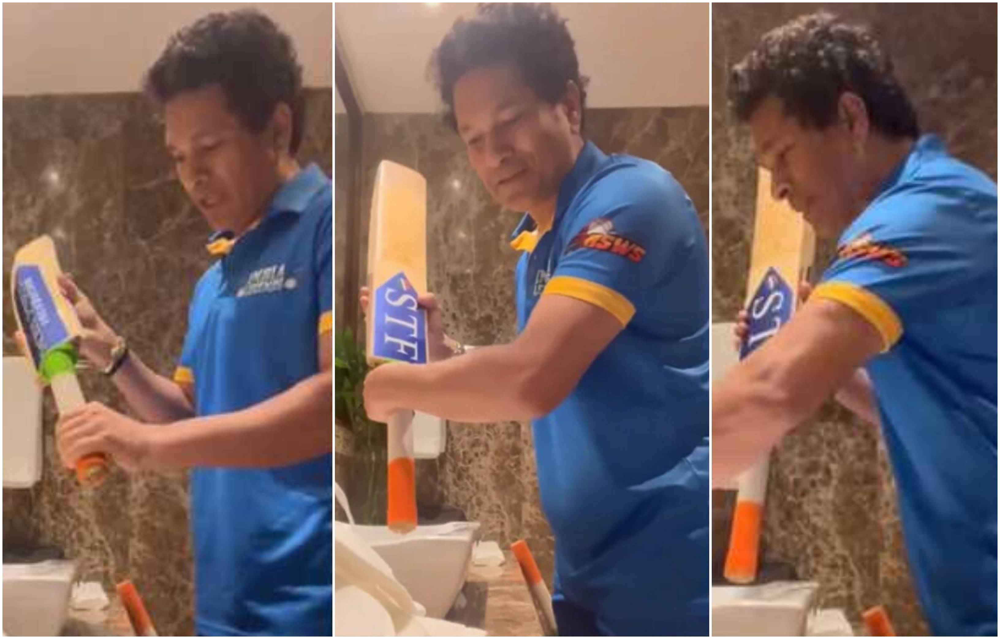WATCH Sachin Tendulkar shares special method to clean bat grip, video