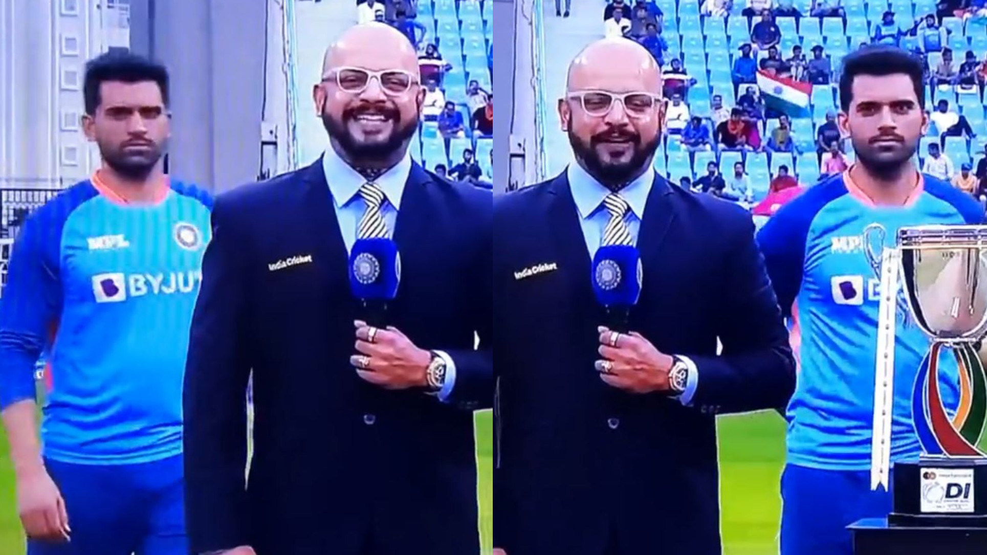 IND v SA 2022 WATCH Deepak Chahar hilariously stands behind Murali