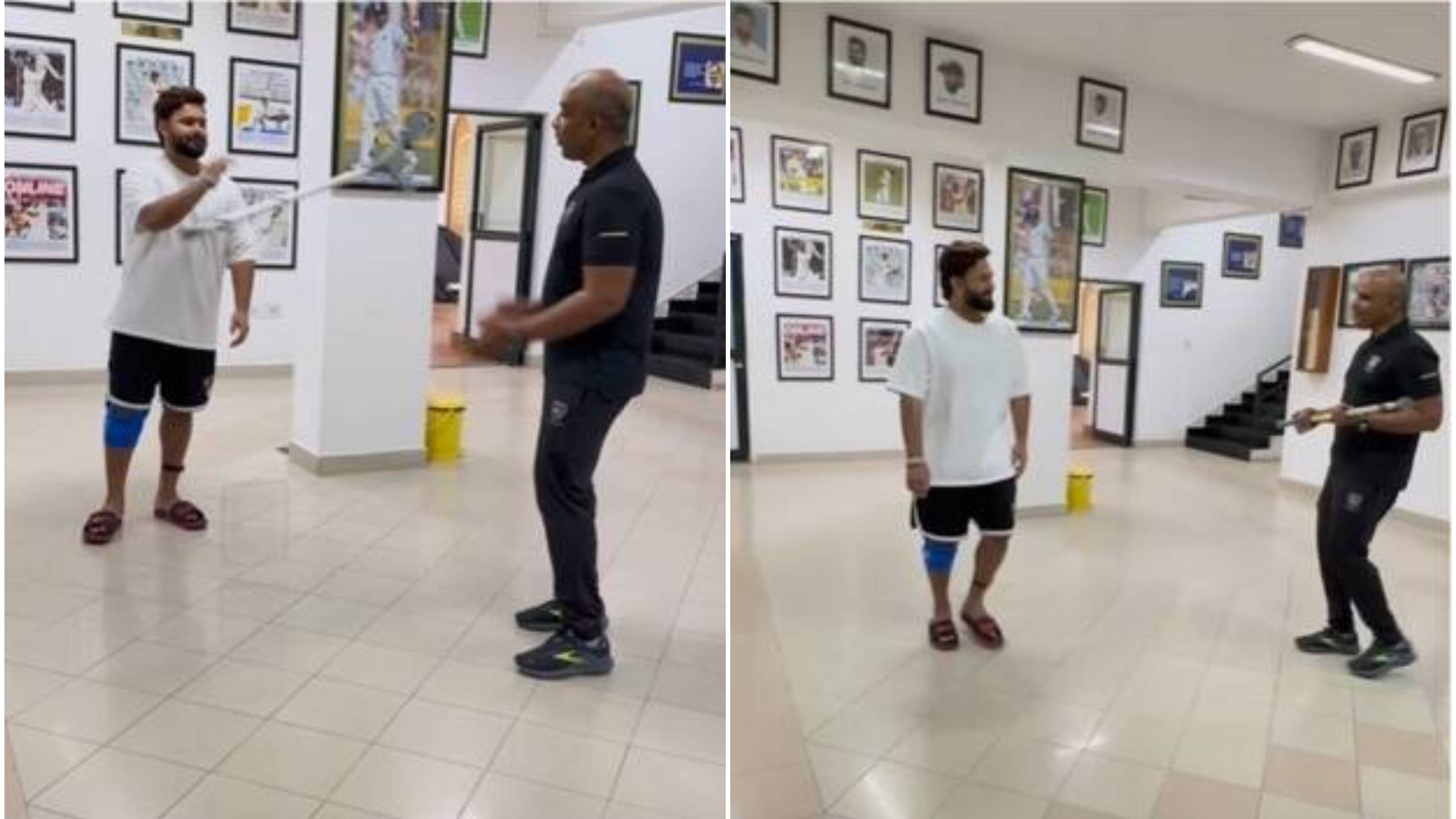 WATCH Rishabh Pant throws away crutch and walks without support