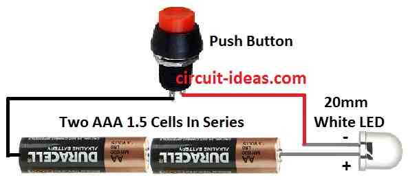 Simple LED Flashlight Circuit (Torch Circuit) - Circuit Ideas for You