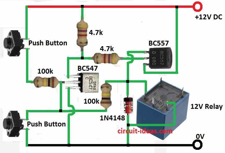 Simple Set Reset Latch Circuit using Transistors Circuit Ideas for You