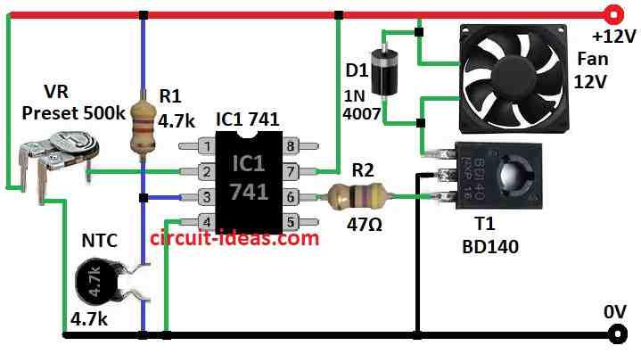 Simple Temperature Controlled DC Fan Circuit - Circuit Ideas for You