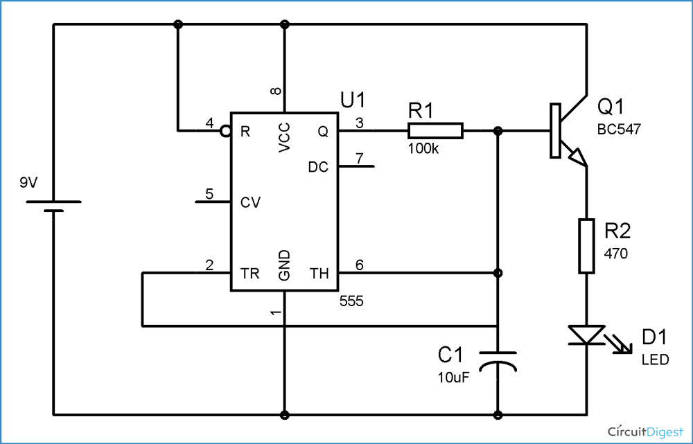 Running Led Circuit Diagram Using Transistor Circuit Diagram