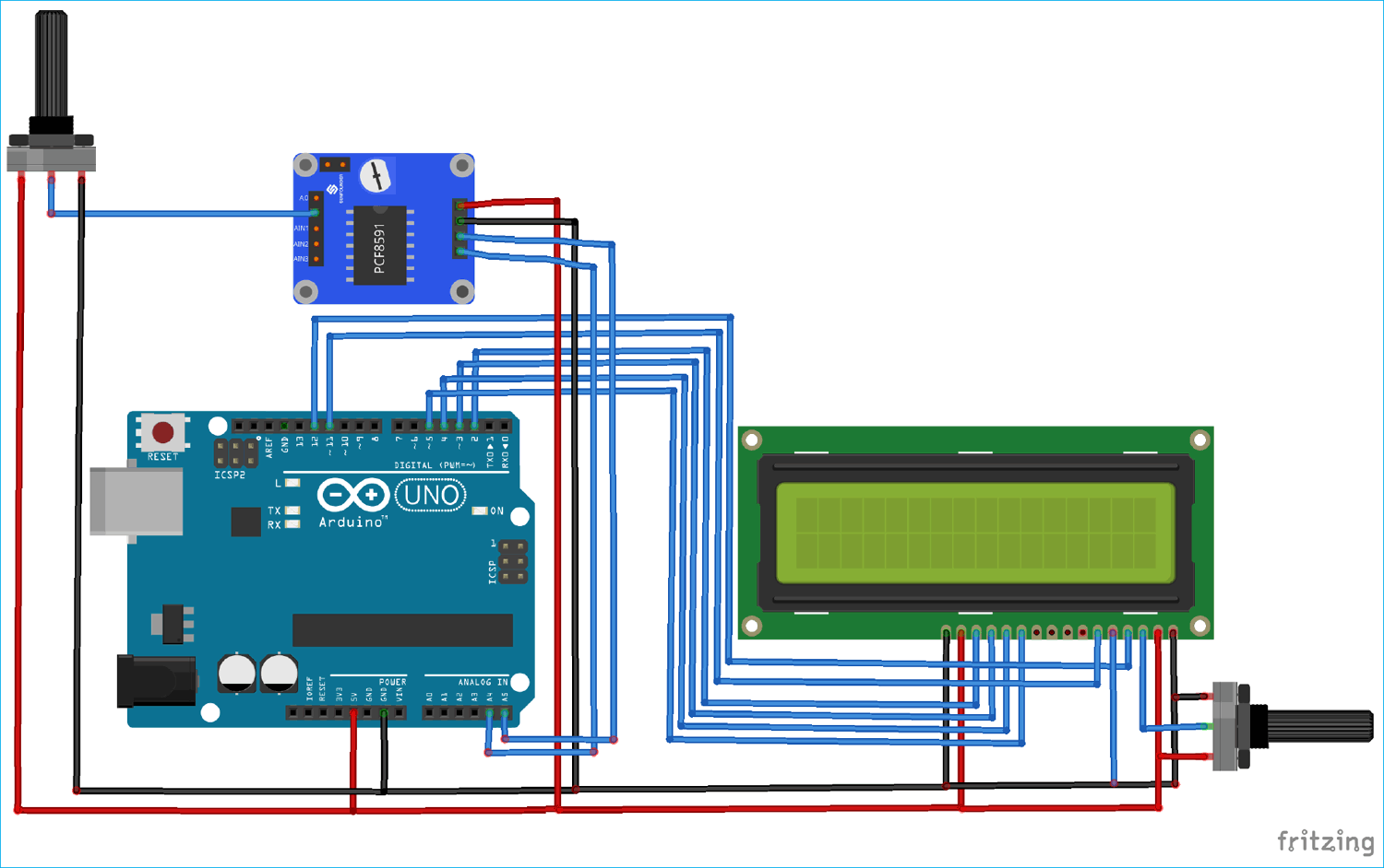Interfacing a PCF8591 ADC/DAC Module with Arduino