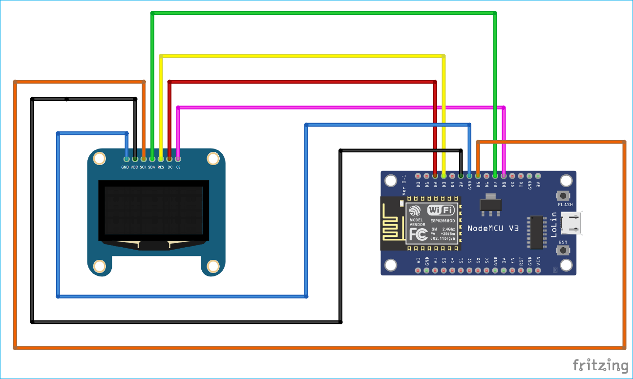Clock Display Date And Time On OLED Using ESP8266 NodeMCU