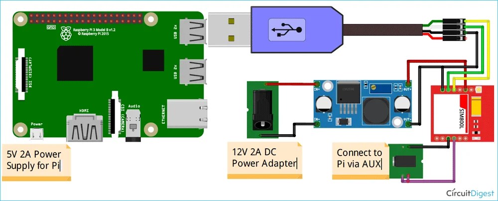 Raspberry Pi IVR System Circuit Diagram