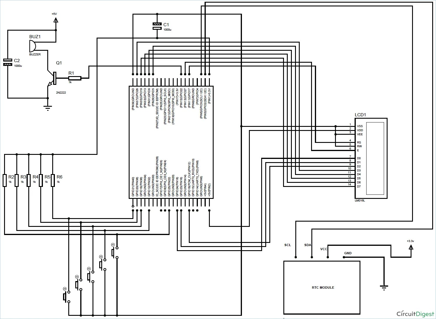 Raspberry Pi Alarm Clock using RTC Module DS1307