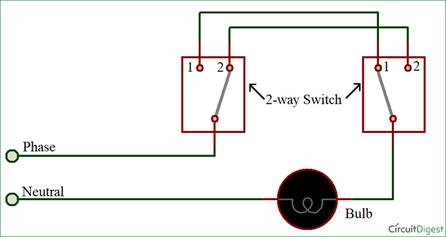 How To Connect A 2 Way Switch With Circuit Diagram