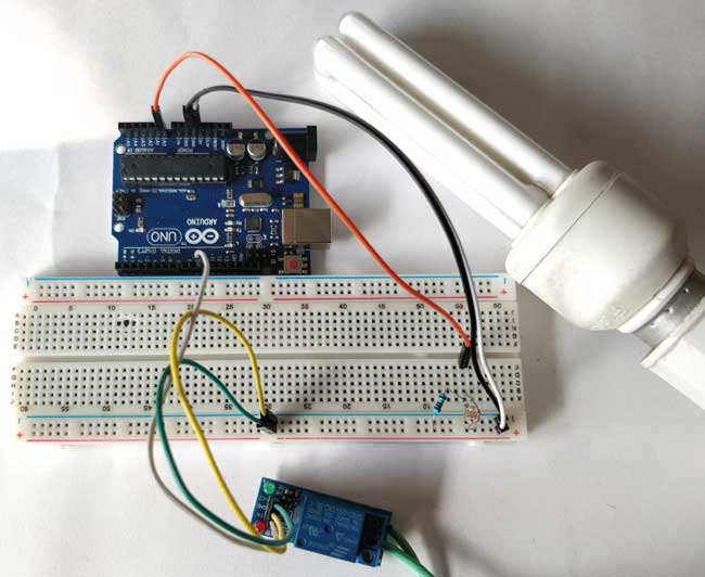 Arduino Light Sensor Circuit using LDR