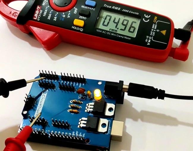 DIY Arduino Power Supply Shield with 3.3v, 5v and Hackaday.io