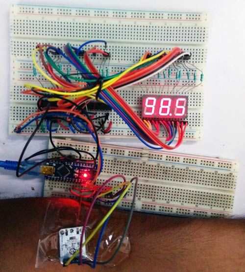 Arduino Based Digital Thermometer using MAX30205 Human Body Temperature