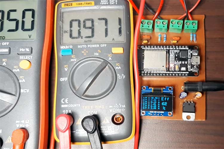 ESP32 power meter for measuring power conversion efficiency