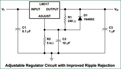 12v Battery Charger Circuit Diagram using LM317 (12V Power Supply)