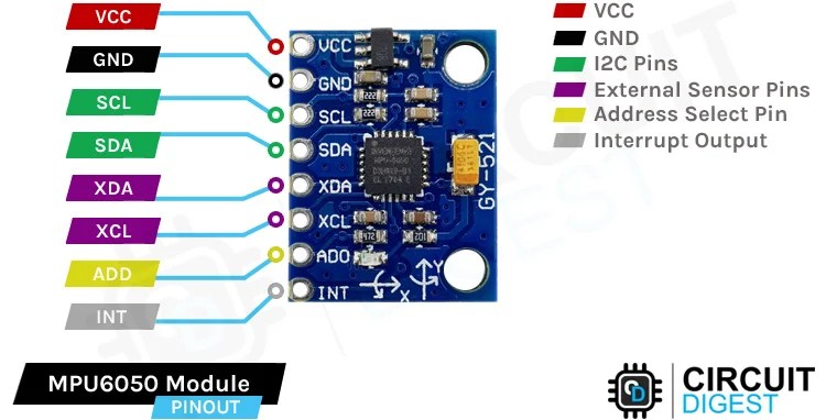 MPU6050 Module Pinout, Configuration, Features, Arduino, 47% OFF