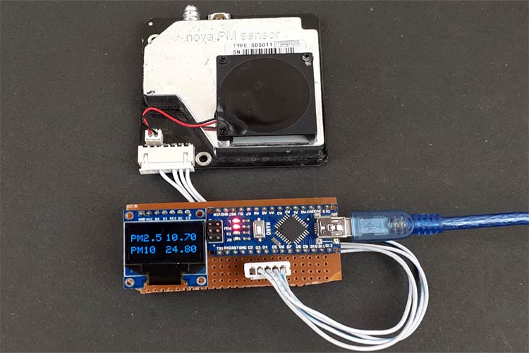 Air Quality Analyzer using Arduino and Nova PM Sensor SDS011 to Measure