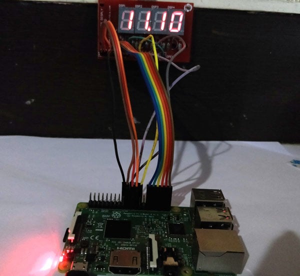 Raspberry Pi Digital Clock by Interfacing a 4digit 7 Segment Display