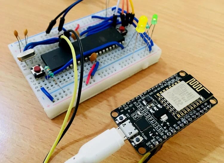 Interfacing ESP8266 NodeMCU with AVR Microcontroller ATmega16 to Send