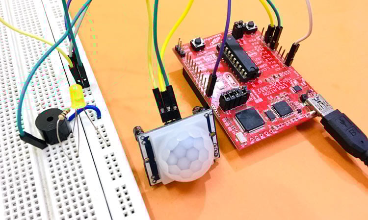 When the pir sensor connected with the circuit. Motion Detector Using MSP430 Launchpad and PIR Sensor