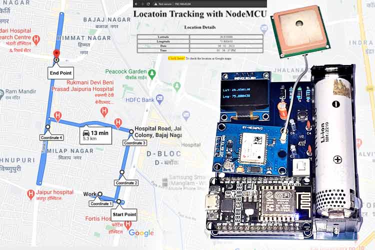 IoT Based GPS Location Tracker using NodeMCU and GPS Module Save GPS