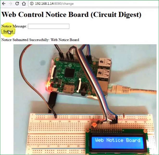 Electronic Circuits and Projects IoT Notice Board using Raspberry Pi