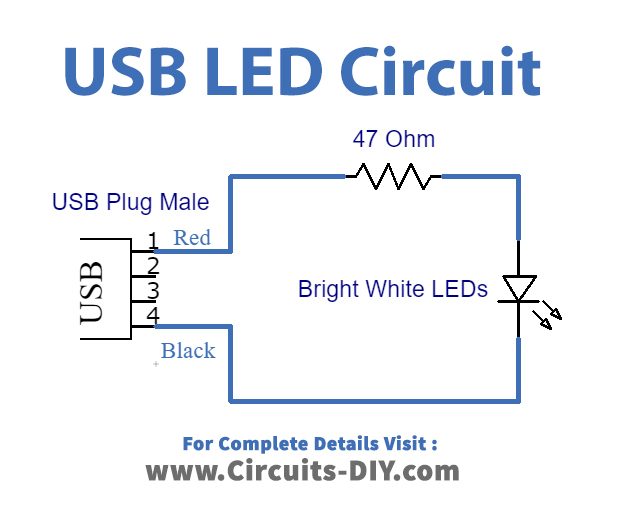 Simple USB Lamp Circuit - DIY Electronic Projects