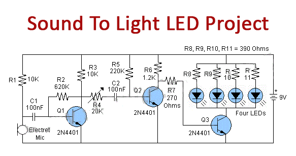 Sound To Light Circuit Diagram